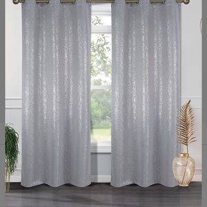 J&V textiles light grey/silver curtains 38”x84”